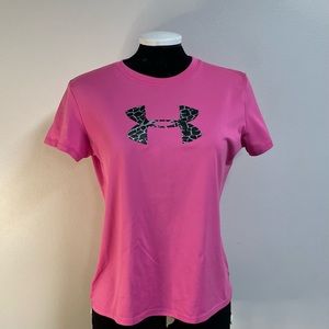 Under Armor Girls Athletic Shirt Size XL Barbie Pink Color